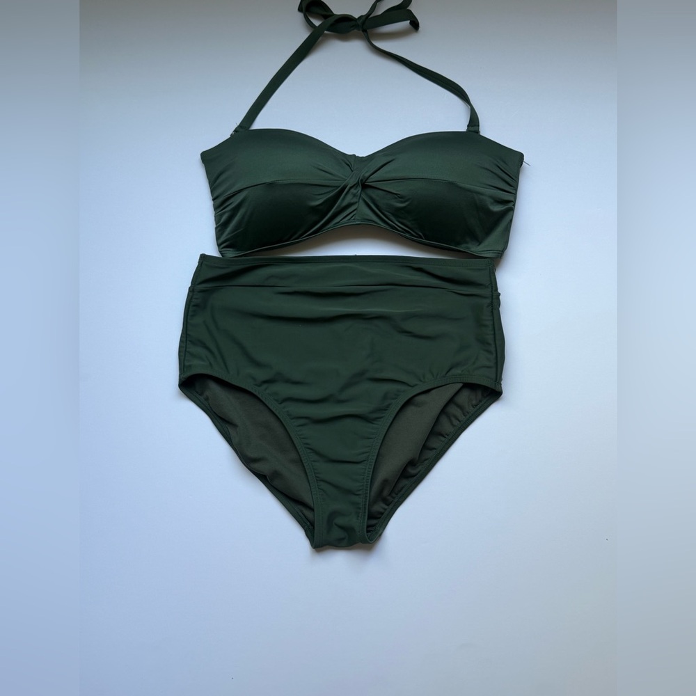 Kona Sol Elegant Dark Green Bikini Set